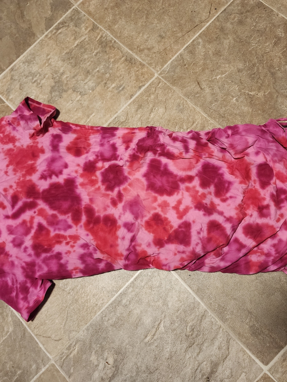 PINK Victoria's Secret Pink & Fuchsia Tie-Dye Midi Dress